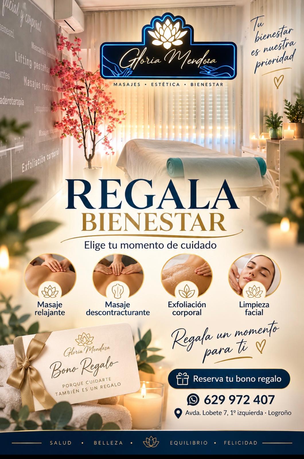 Bono Regalo Masaje y Estética en Logroño - Regala Bienestar Gloria e Isabel Mendoza